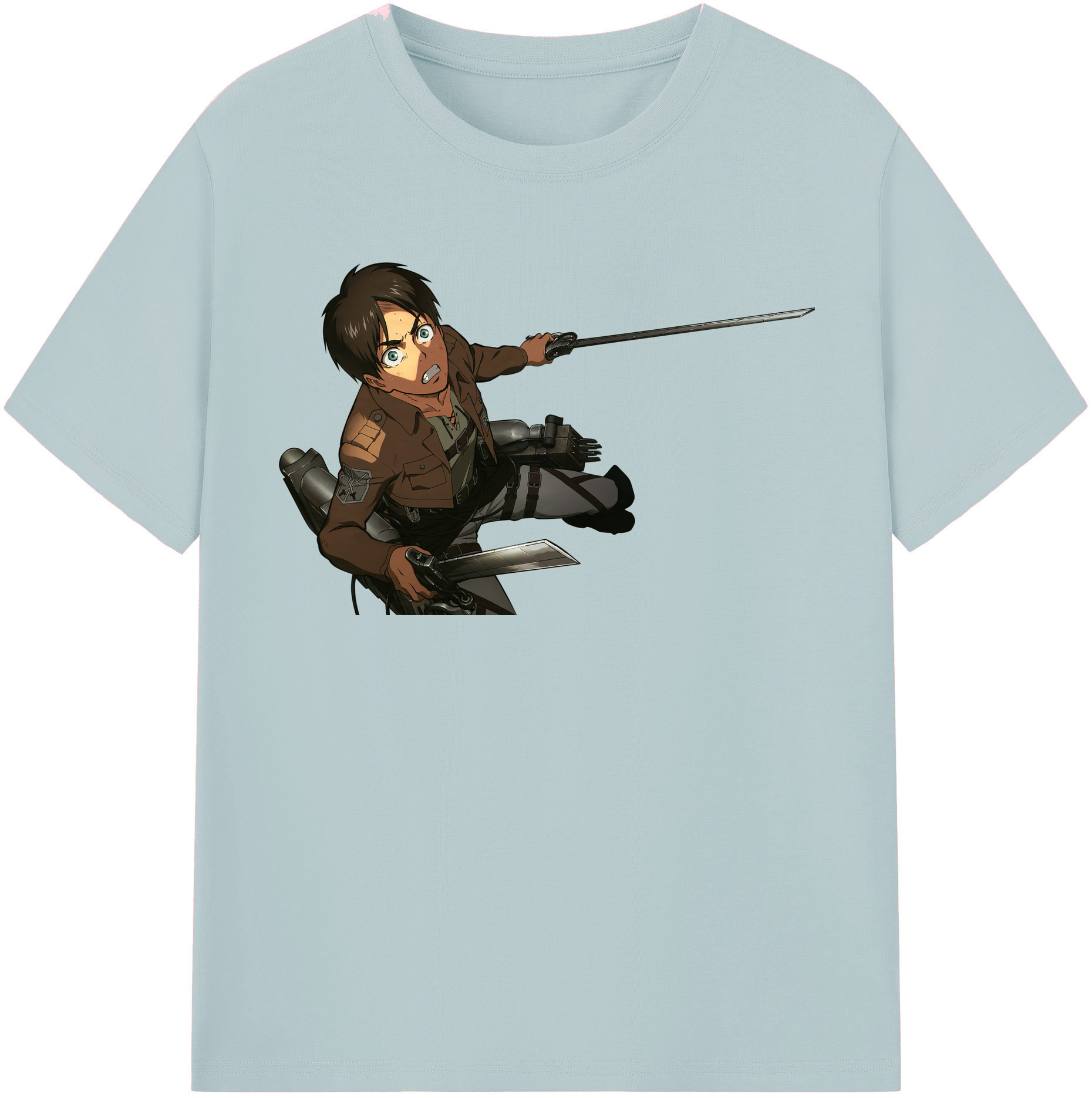 （画像用） 進撃の巨人 エレン･イェーガー Attack on Titan Eren Jäger 綿100％半袖Tシャツ（フロントプリント）